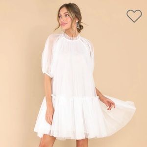 Aura White Mesh Babydoll Bridal Dress